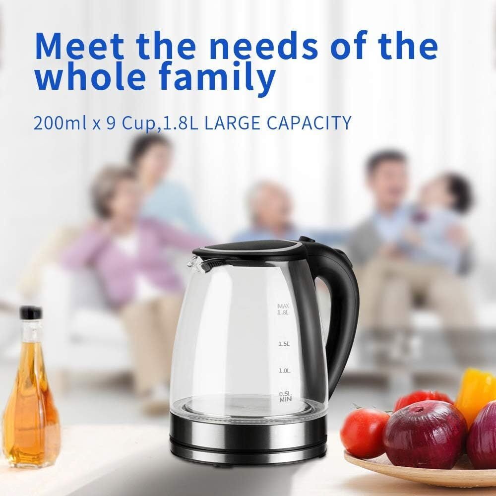 Lieberwell 1.8 L Electric Kettle, Black with Automatic Shut-OFF