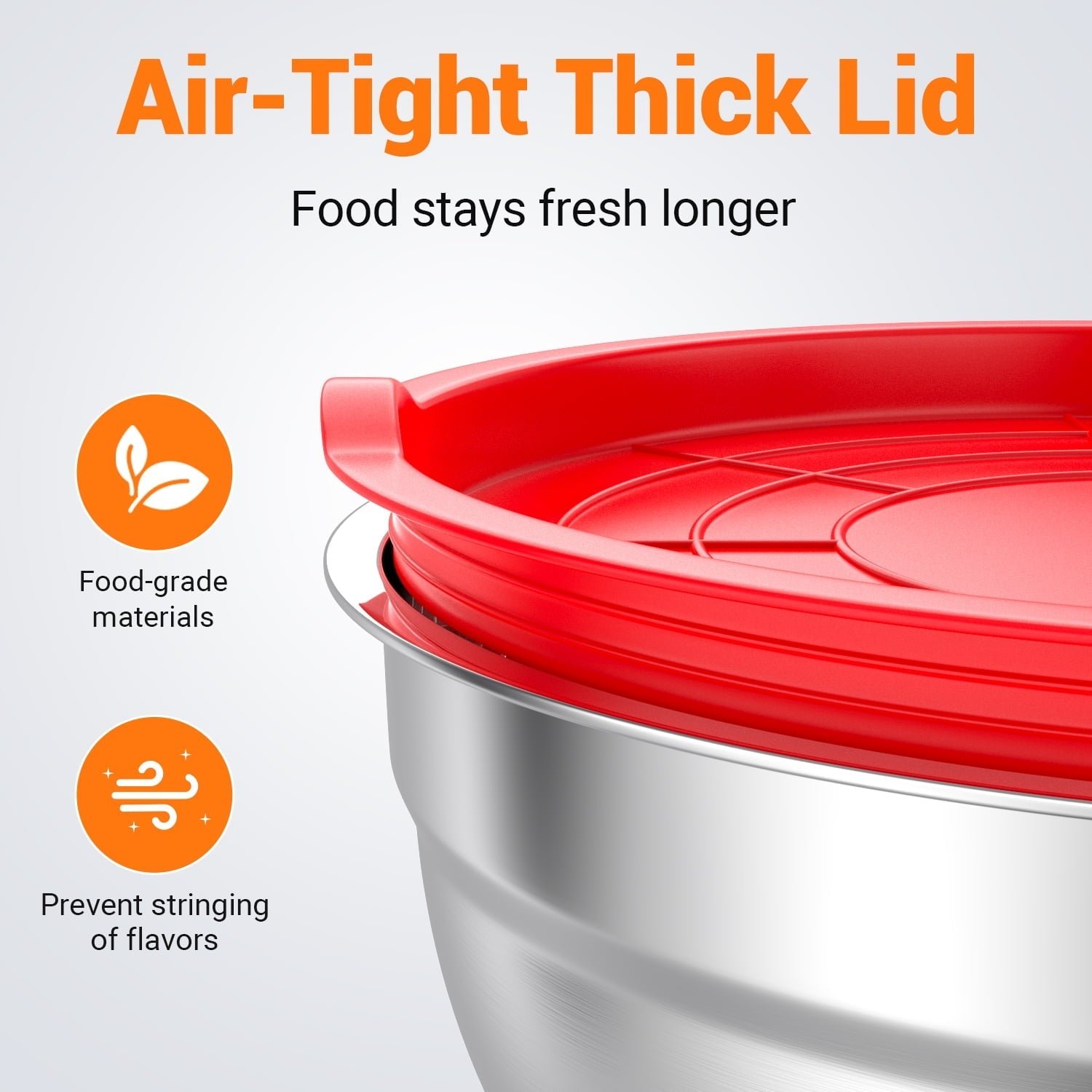 TINANA Mixing Bowls with Lids: 7 Pack Stainless Steel Mixing Bowls Set, Metal Nesting Mixing Bowls for Kitchen, 7/4.5/3.0/2.0/1.5/1.0/0.7QT, Great for Prep, Baking, Serving, Multicolor