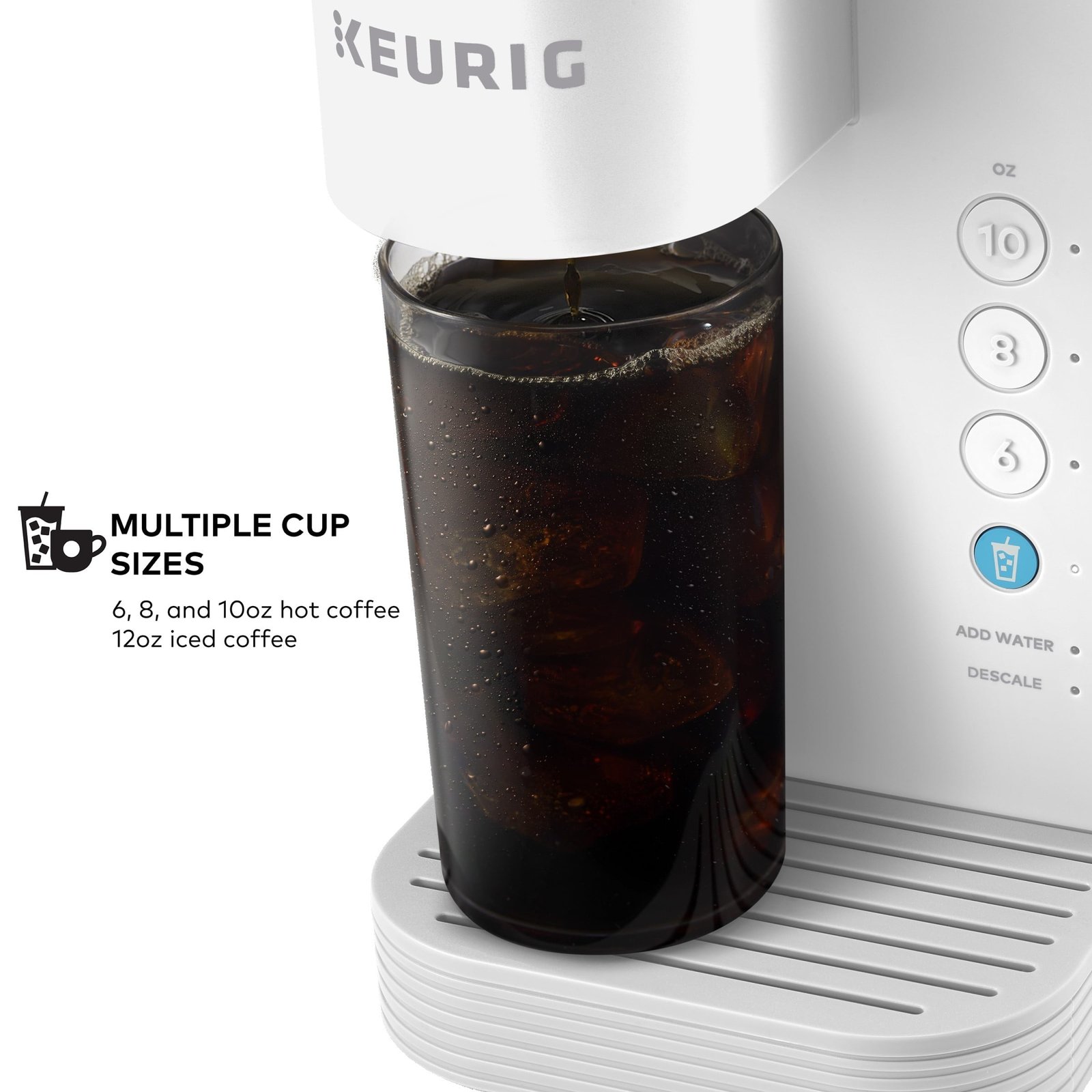 Keurig K-Express Essentials Plus, Iced and Hot Single-Serve K-Cup Pod Coffee Maker, White