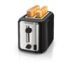 BLACK+DECKER 2-Slice Toaster, with Extra-Wide Slots and Bagel Function, Black with Stainless Steel
