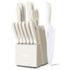 Hecef 15-Piece Knife Set with Premium Carbon Stainless Steel Dishwasher Safe Rustproof Sharp Blades
