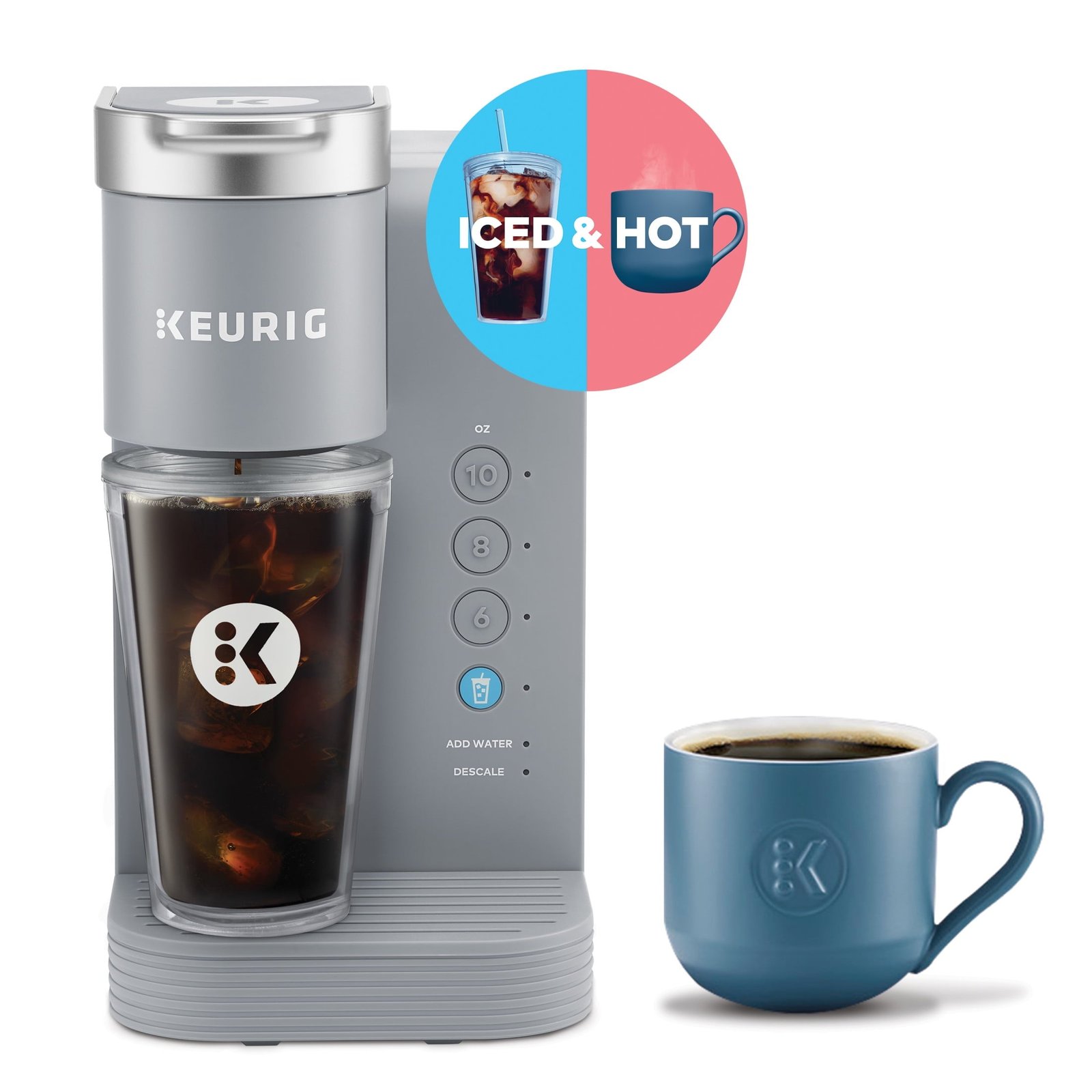 Keurig K-Express Essentials Plus, Iced and Hot Single-Serve K-Cup Pod Coffee Maker, White