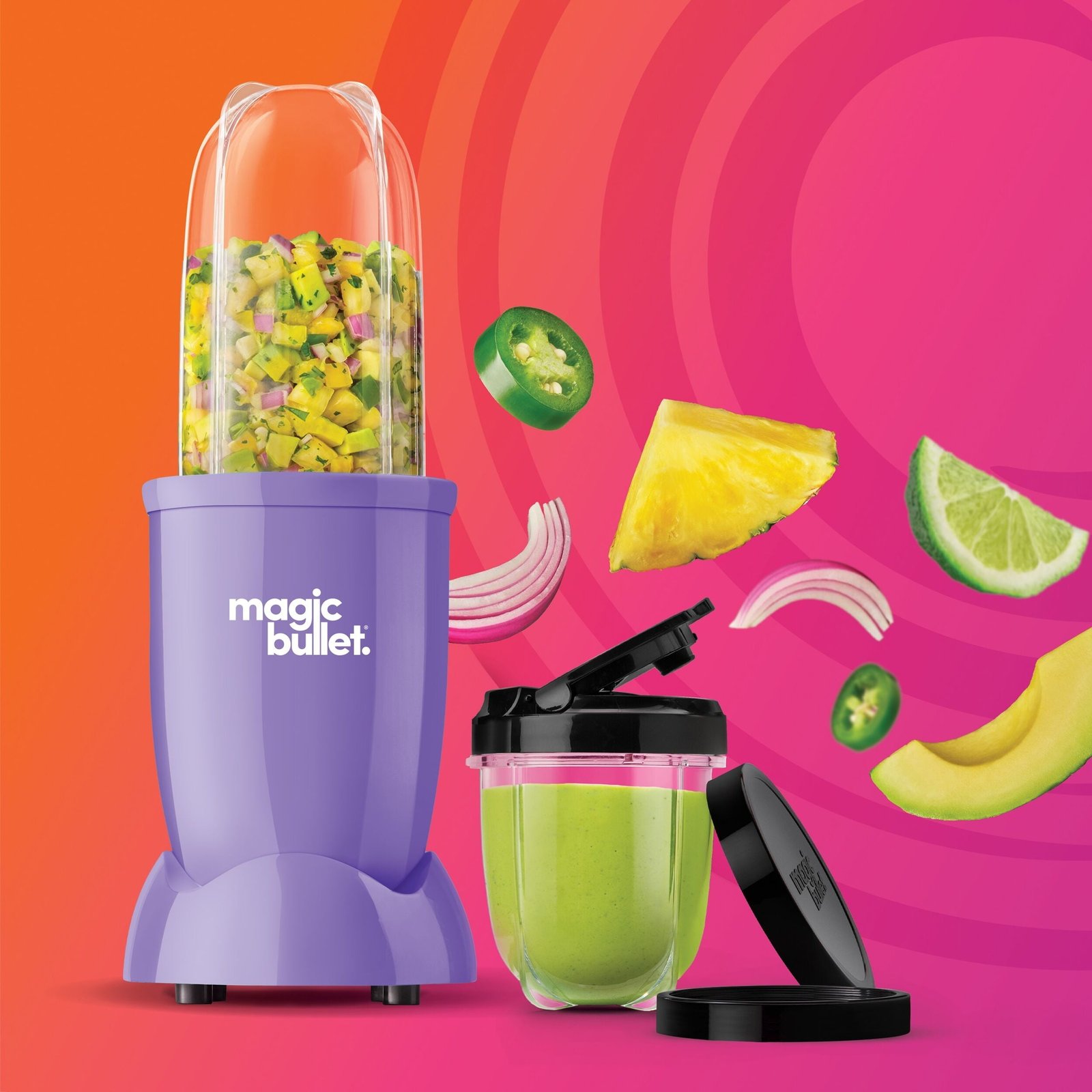 Magic Bullet Essential with To-Go Lid - Purple Ice