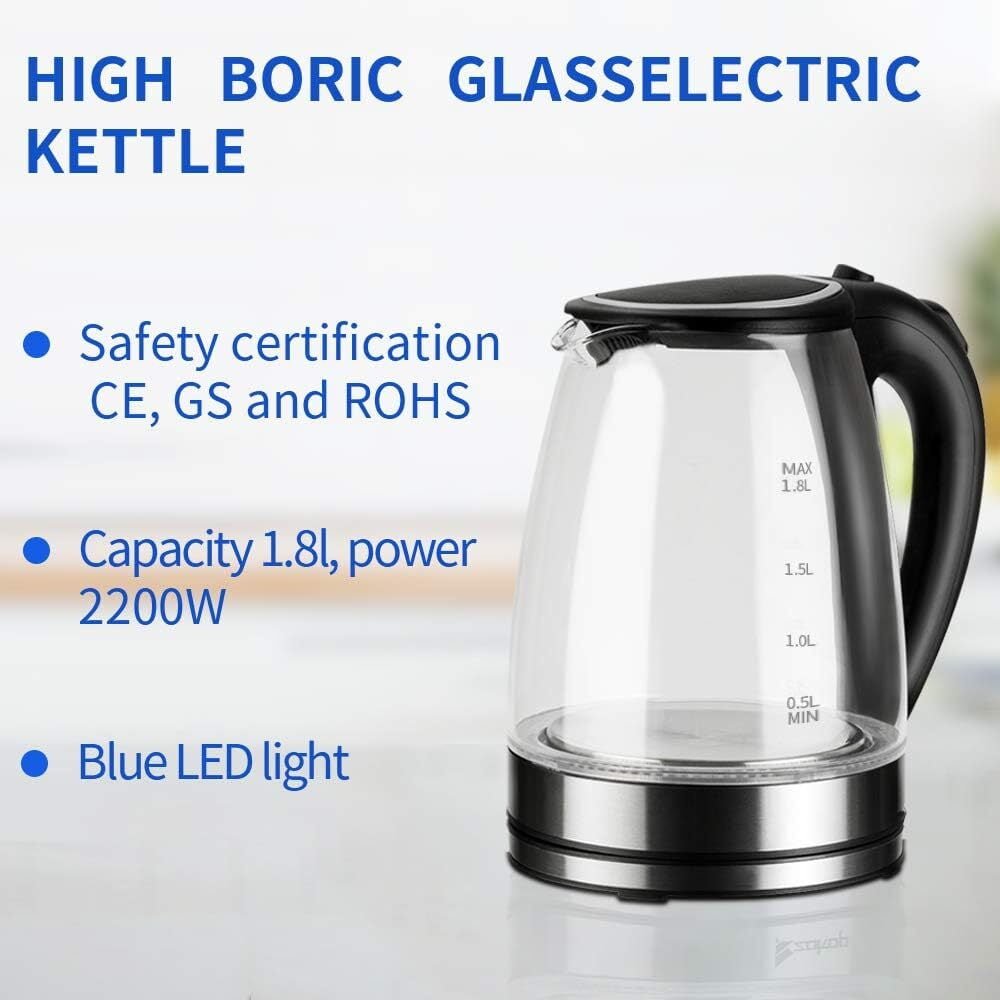 Lieberwell 1.8 L Electric Kettle, Black with Automatic Shut-OFF