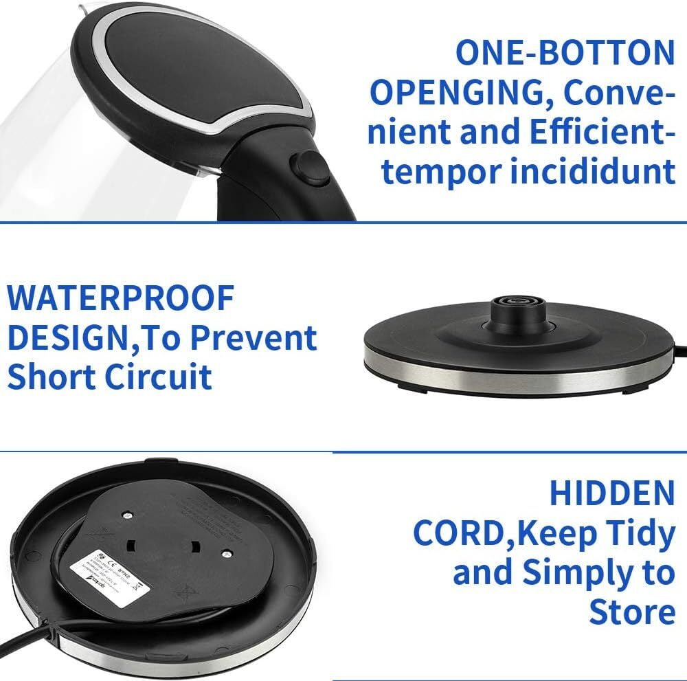 Lieberwell 1.8 L Electric Kettle, Black with Automatic Shut-OFF