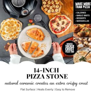 PIEZANO XL Crispy Crust Pizza Oven by Granitestone 14 Inch Electric Pizza Oven Indoor Countertop Maker w/ Ceramic Stone Heats up to 800°F for Stone Baked Pizzeria Style at Home As Seen on TV Products