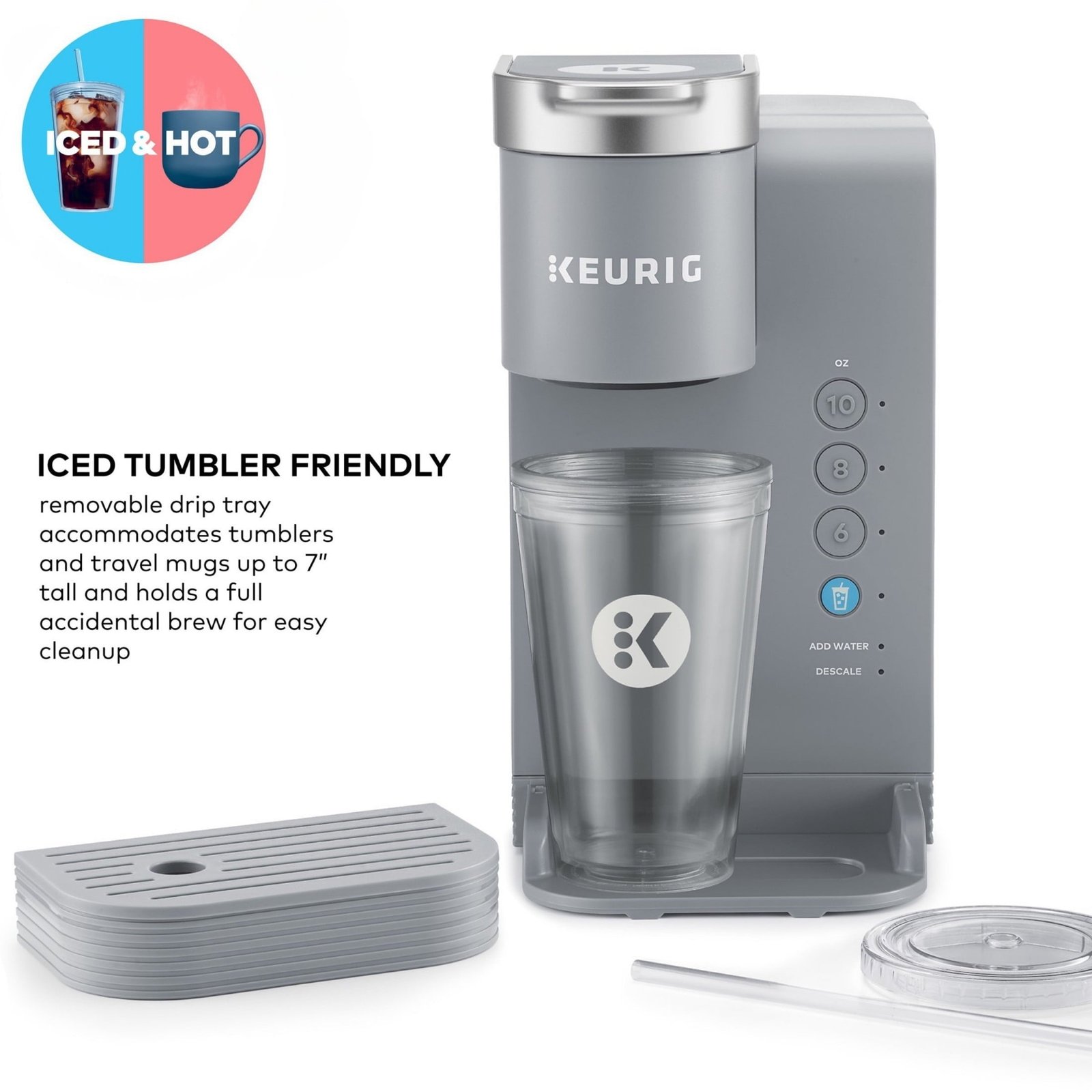 Keurig K-Express Essentials Plus, Iced and Hot Single-Serve K-Cup Pod Coffee Maker, White