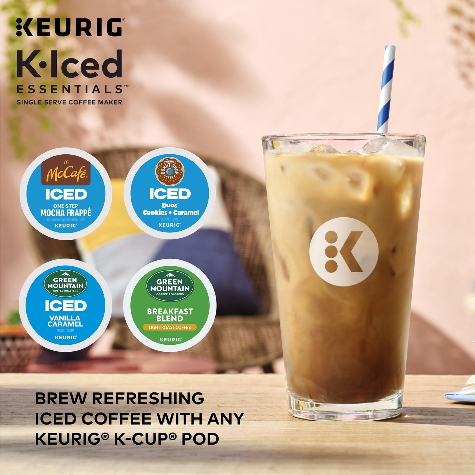 Keurig K-Express Essentials Plus, Iced and Hot Single-Serve K-Cup Pod Coffee Maker, White