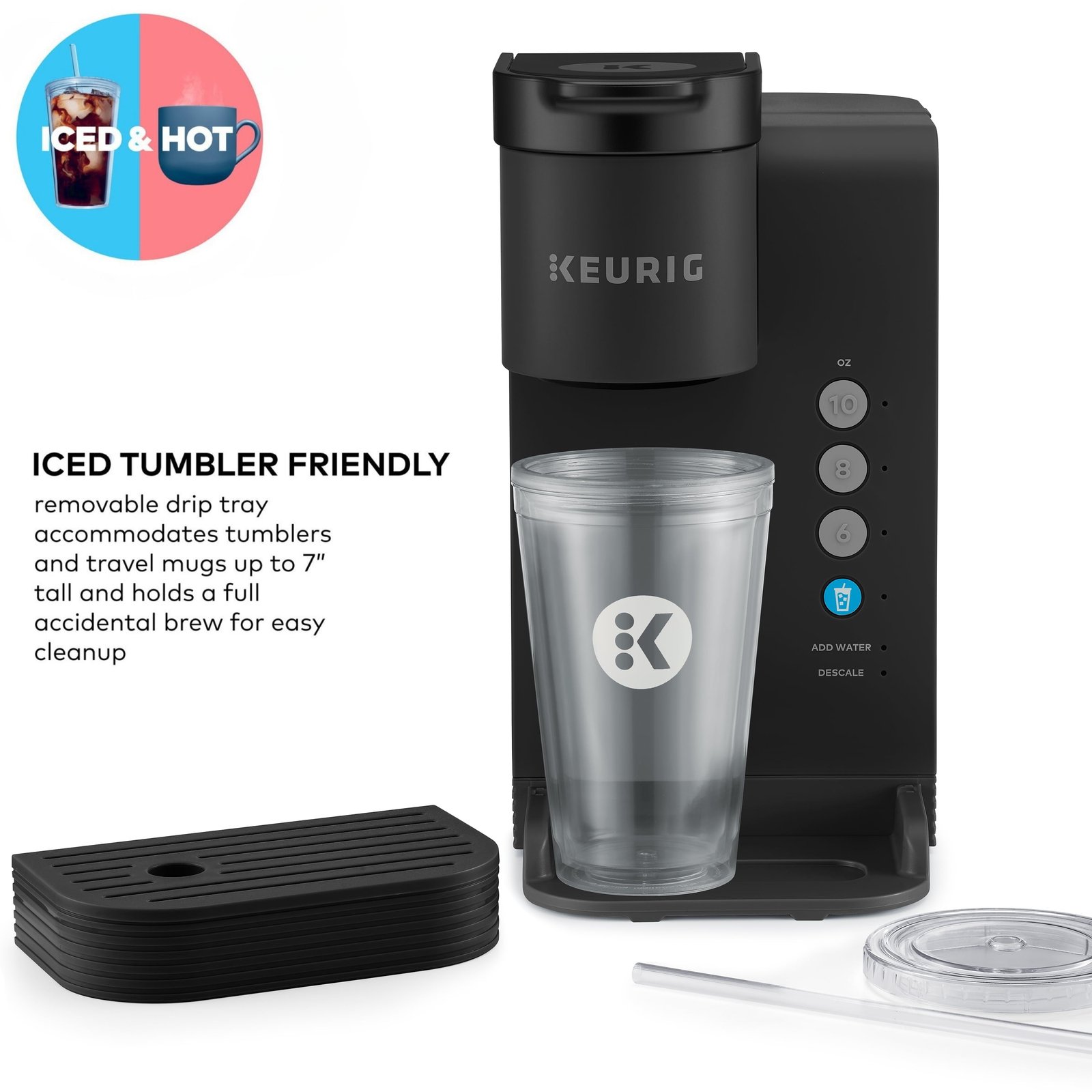 Keurig K-Express Essentials Plus, Iced and Hot Single-Serve K-Cup Pod Coffee Maker, White