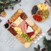 Hecef Bamboo Cheese Board and Knife Set, 13-Piece Large Charcuterie Serving Tray, 17 in