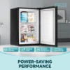 Simzlife 3.0 Cu.ft Upright Freezer,Single Door Compact Design,Reversible Stainless Steel Door,Suitable for Home,Dorm,Apartment and Office,Black
